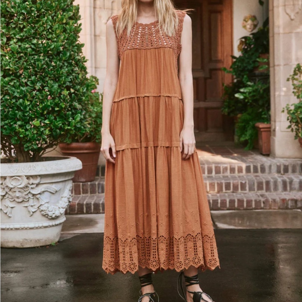 The Great Elegant Brown Sleeveless Maxi Dress